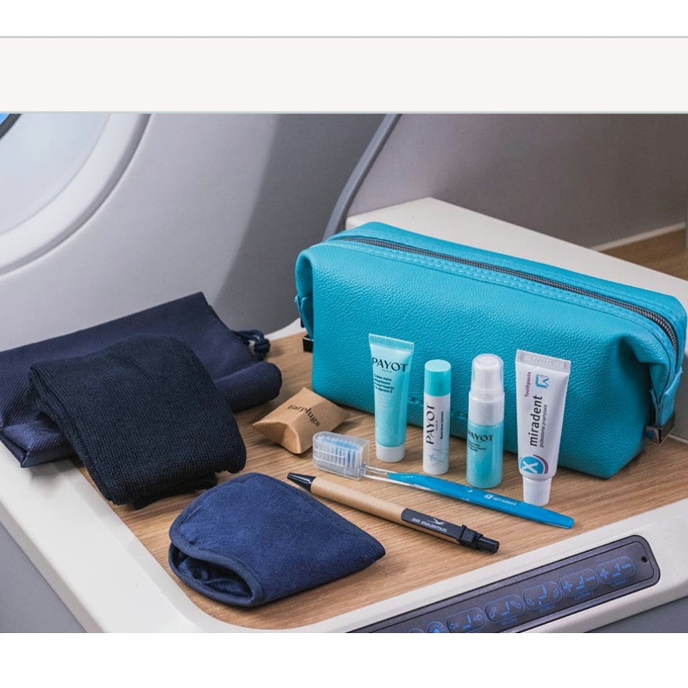 Air Mauritius Porsche Design Travel Amenity Kit in turquoise blue